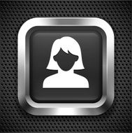 Woman Face Portraiton Black Square