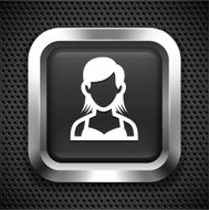 Young Girl in Tank Top on Black Square