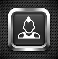 Young Punk Man on Black Square