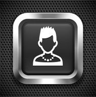 Young Fashionable Woman on Black Square N2