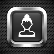 Young Woman with Hair Bun on Black Square
