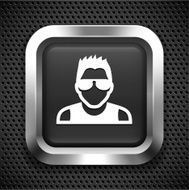 Man with Sunglasses on Black Square