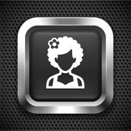 Woman with Afro on Black Square N2