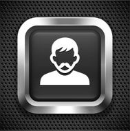 Man with Mustache on Black Square