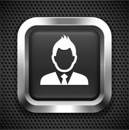 Young Businessman on Black Square