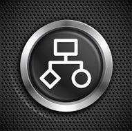 Business Diagram on Black Round Button