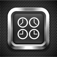 World Clock on Black Square Button