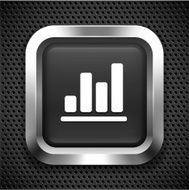 Bar Graph on Black Square Button
