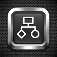 Business Diagram on Black Square Button