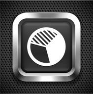Pie Chart on Black Square Button