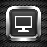 Desktop Monitor on Black Square Button