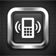 Ringing Cell Phone on Black Square Button