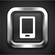 Smart Phone on Black Square Button