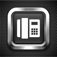 Landline Phone on Black Square Button