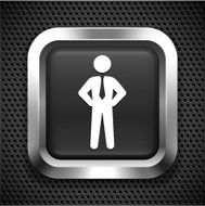 Businessman on Black Square Button