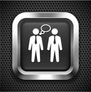 Businessmen Thinking on Black Square Button