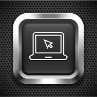 Laptop Computer on Black Square