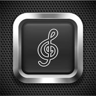 Music Clef on Black Square
