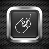 Computer Mouse on Black Square
