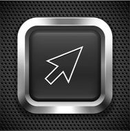 Computer Cursor Arrow on Black Square