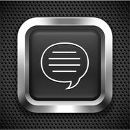 Speech Bubble on Black Square