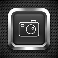 Digital Camera on Black Square