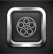 Film Reel on Black Square