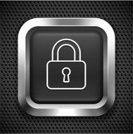 Security Lock on Black Square
