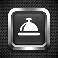 Bell on Black Square Button N2