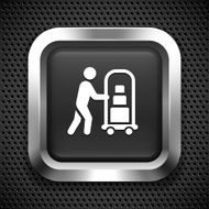 Bellhop on Black Square Button