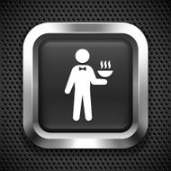 Waiter on Black Square Button