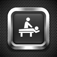 Spa Massage on Black Square Button