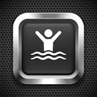 Swimming on Black Square Button