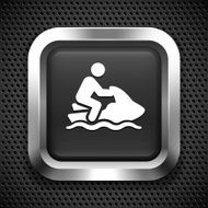 Jet Skiing on Black Square Button
