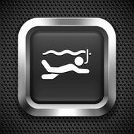 Snorkeling on Black Square Button