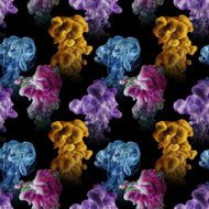 Seamless pattern with abstract clouds of ink drawn by hand N3