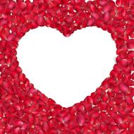 Heart of red rose petals EPS 10
