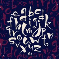 Modern vector hand written alphabet