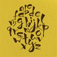 Modern vector hand written alphabet N3