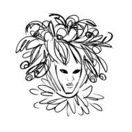 Venetian mask sketch for your design N2