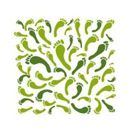 Green footprint background for your design N2