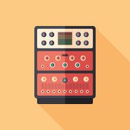 Recording studio equipment flat square icon Set 2