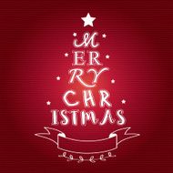 Merry Christmas Typography tree card