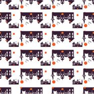 Happy Halloween Background Seamless pattern Vector illustration Collection of seamless N3