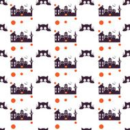 Happy Halloween Background Seamless pattern Vector illustration Collection of seamless N4