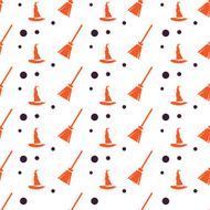 Happy Halloween Background Seamless pattern Vector illustration Collection of seamless N6