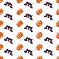 Happy Halloween Background Seamless pattern Vector illustration Collection of seamless N12