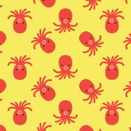 Red Octopus Vector Pattern