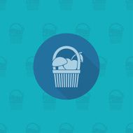 Mushroom and Apple in a Basket