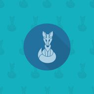 Fox Single Flat Autumn Icon